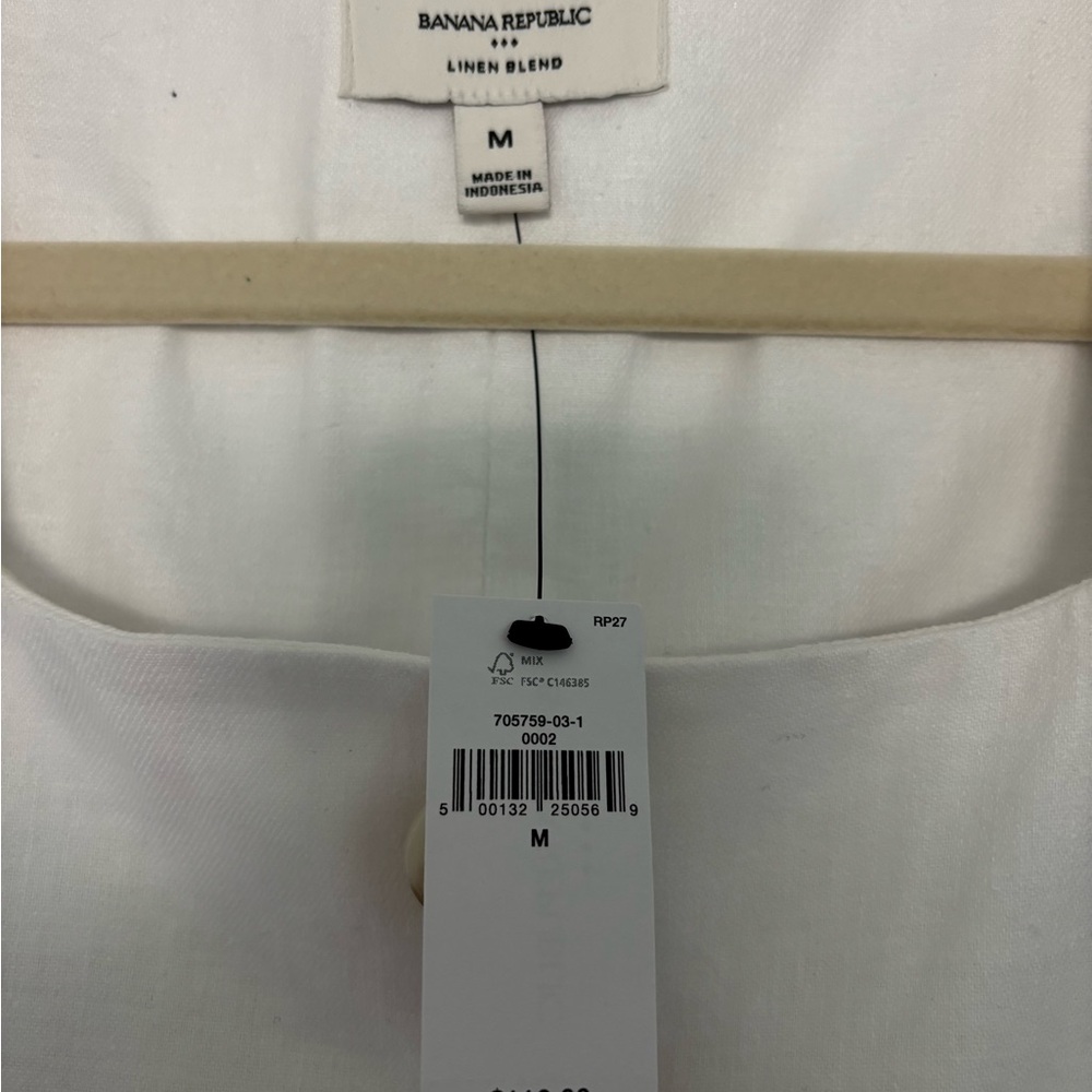 Banana Republic white linen blend shift dress - Picture 3 of 5